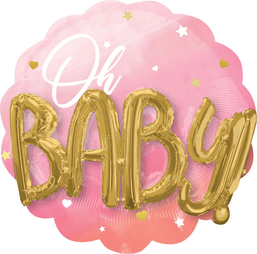 Folieballong Oh Baby Rosa
