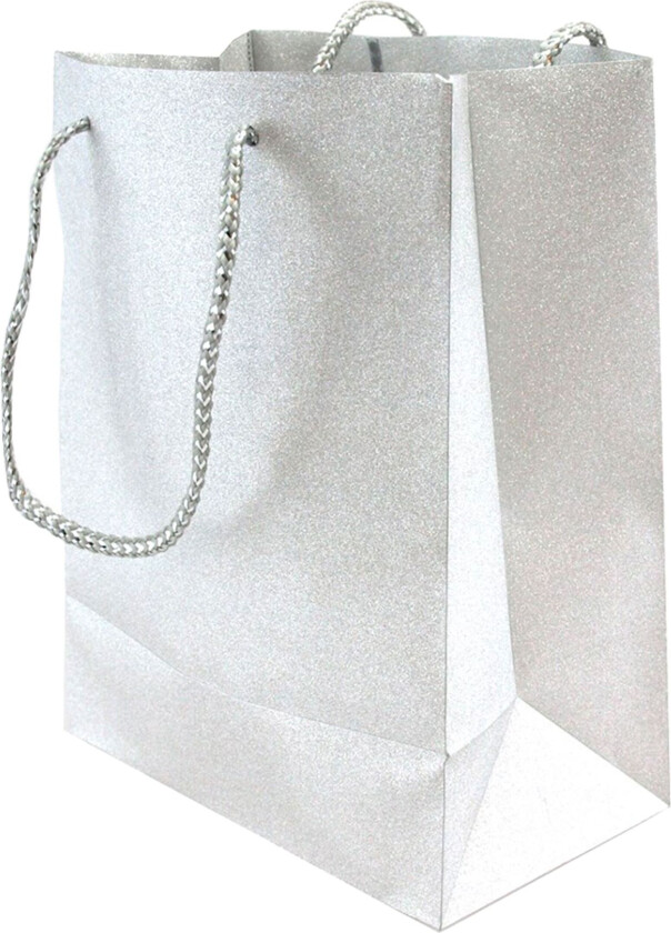 Gavepose Sølv Glitter - Stor