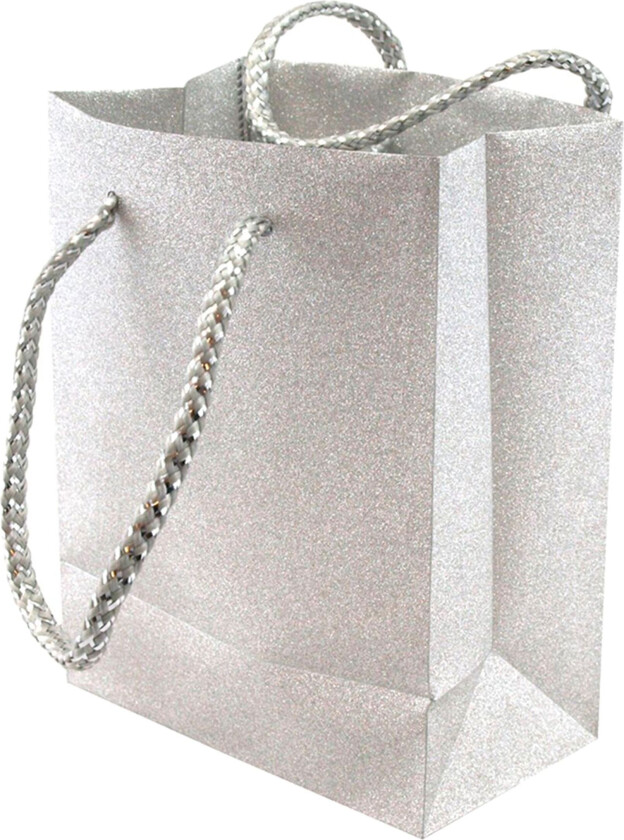 Gavepose Sølv Glitter - Liten