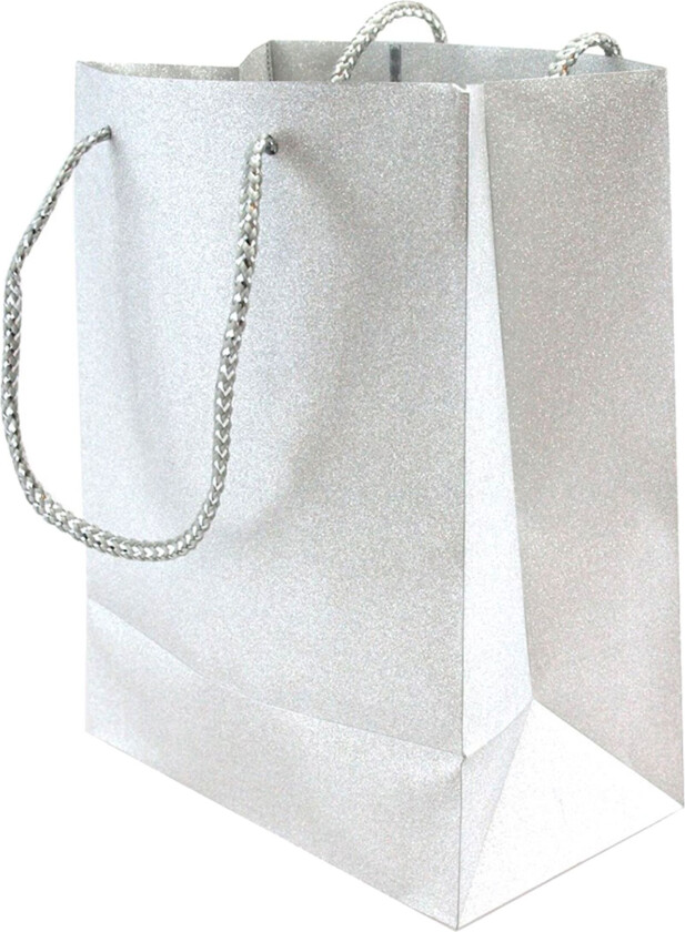 Gavepose Sølv Glitter - Medium