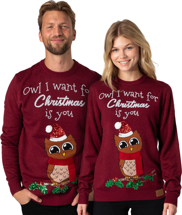 Owl I Want For Christmas Julegenser - X-Large
