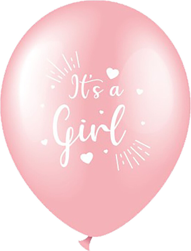 Lateksballonger Its a Girl Rosa - 6-pakning