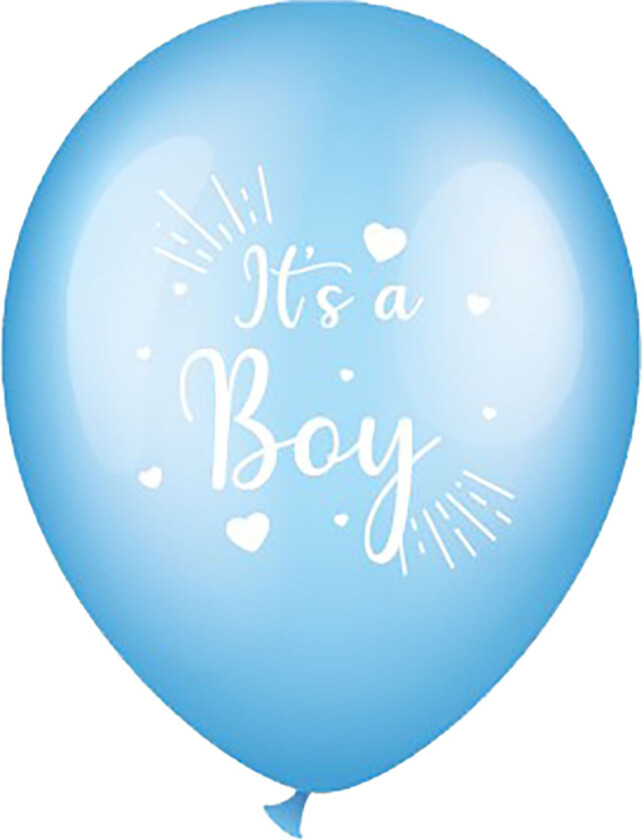 Lateksballonger Its a Boy Blå - 6-pakning