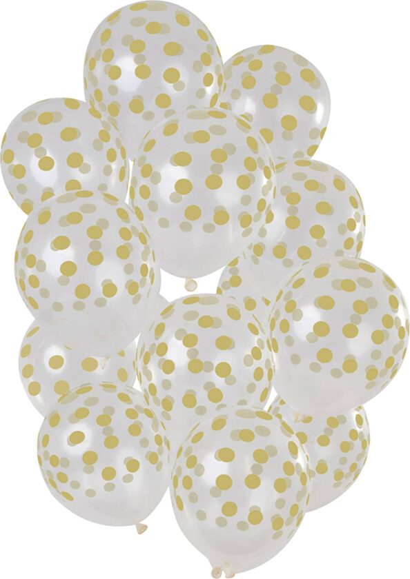 Ballonger Prikkete Gull - 15-pakning