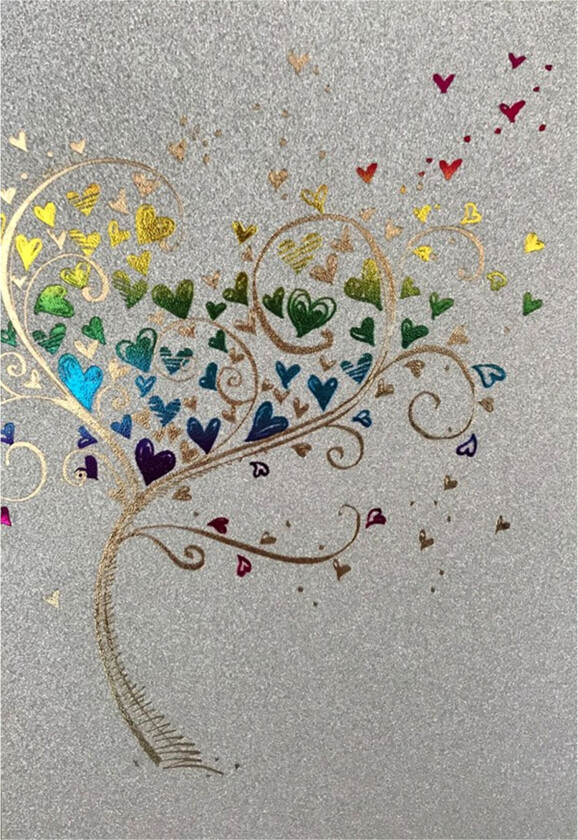 Gratulasjonskort Glitrende med Hjerter