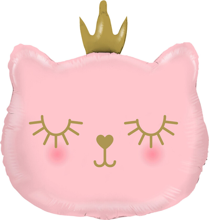 Folieballong Rosa Katt Prinsesse - 66 cm