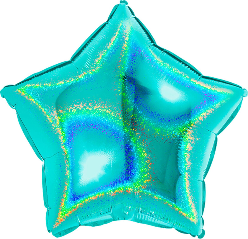 Folieballong Stjerne Glitter Tiffany - 46 cm