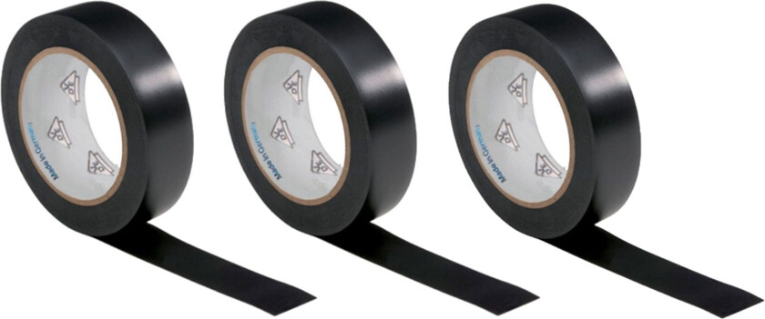 Elektroteip Svart - 3-pakning