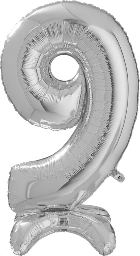 Tallballong med Stativ Sølv - Tallet 9