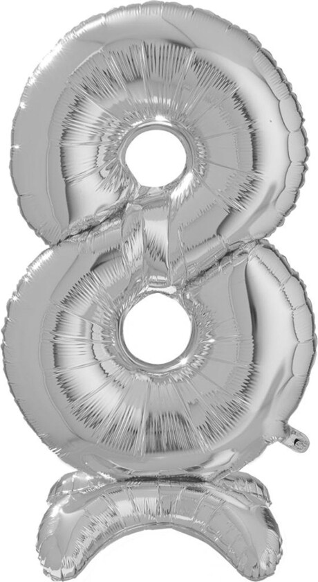 Tallballong med Stativ Sølv - Tallet 8