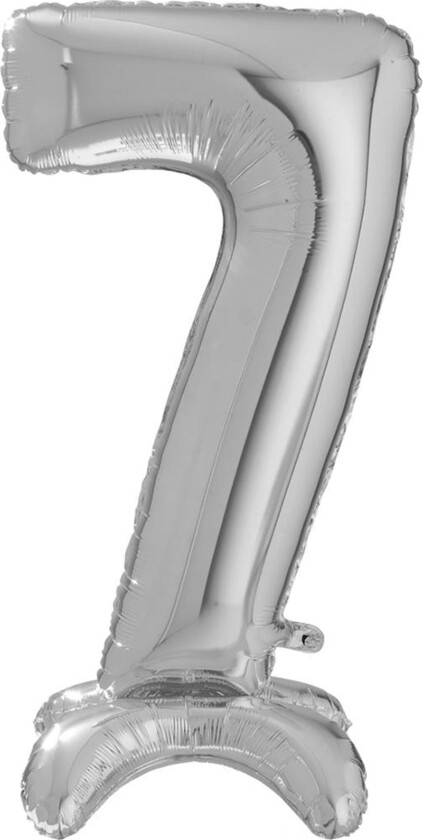 Tallballong med Stativ Sølv - Tallet 7