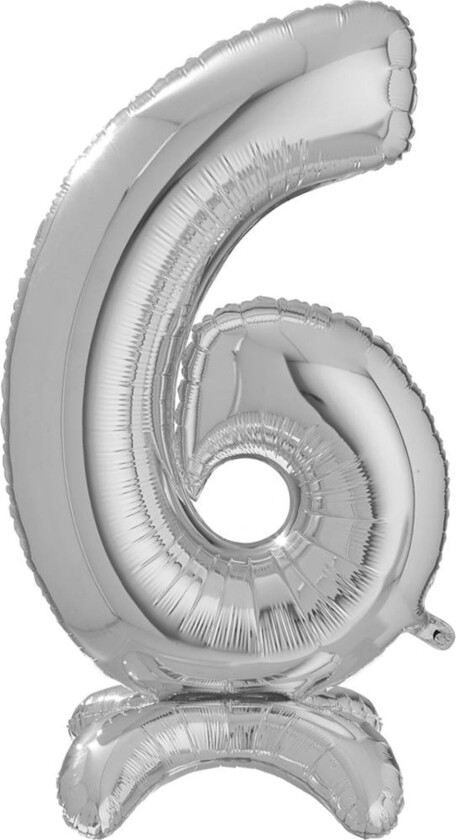 Tallballong med Stativ Sølv - Tallet 6