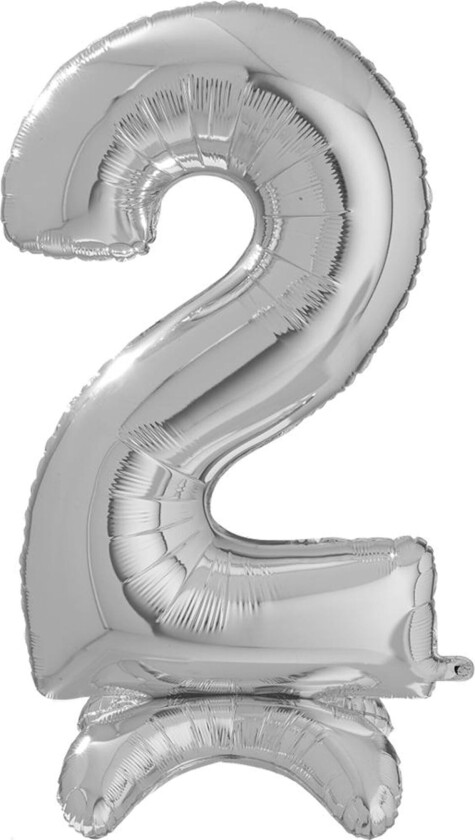 Tallballong med Stativ Sølv - Tallet 2