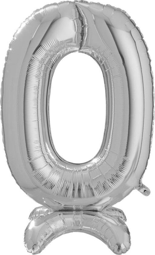 Tallballong med Stativ Sølv - Tallet 0