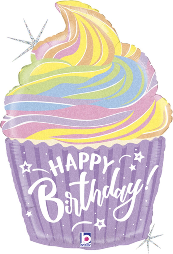 Folieballong Cupcake Happy Birthday - 69 cm