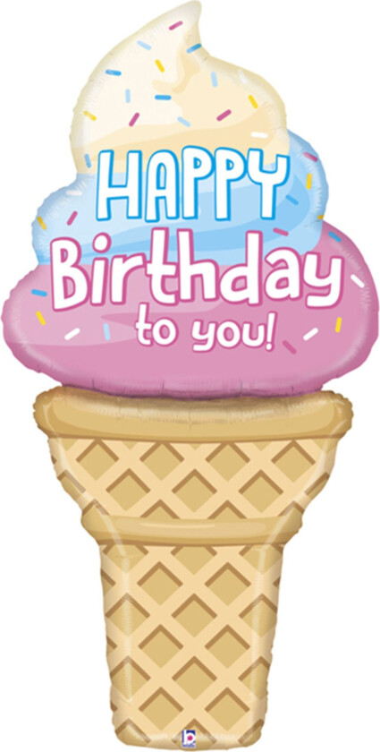 Folieballong Iskrem Happy Birthday To You