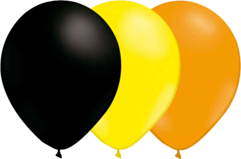 Ballongkombo Svart/Lysegul/Mandarin - 15-pakning