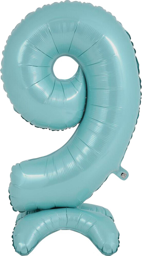 Tallballong med Stativ Pastellblå - Tallet 9