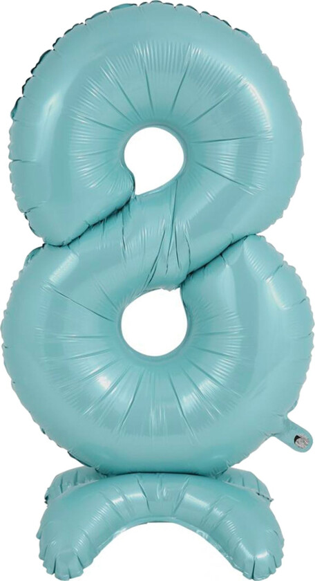 Tallballong med Stativ Pastellblå - Tallet 8