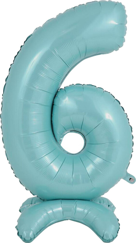 Tallballong med Stativ Pastellblå - Tallet 6