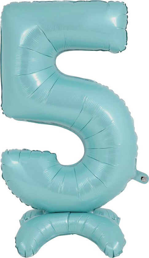 Tallballong med Stativ Pastellblå - Tallet 5