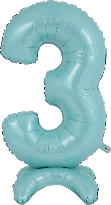 Tallballong med Stativ Pastellblå - Tallet 3