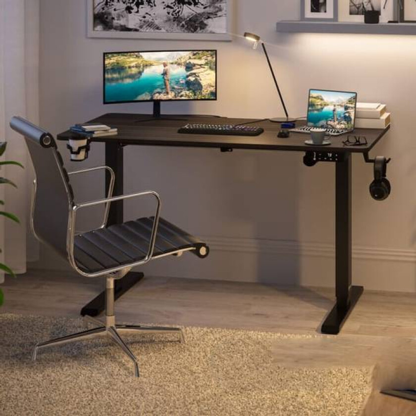 Elektrisk skrivebord 110x60x73-118cm - brun