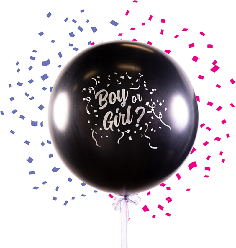 Kjempeballong Boy or Girl med Konfetti - 1-stk
