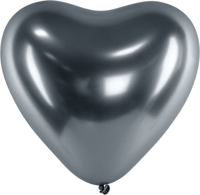 Hjerteballonger Krom Space Grey - 100-pakning