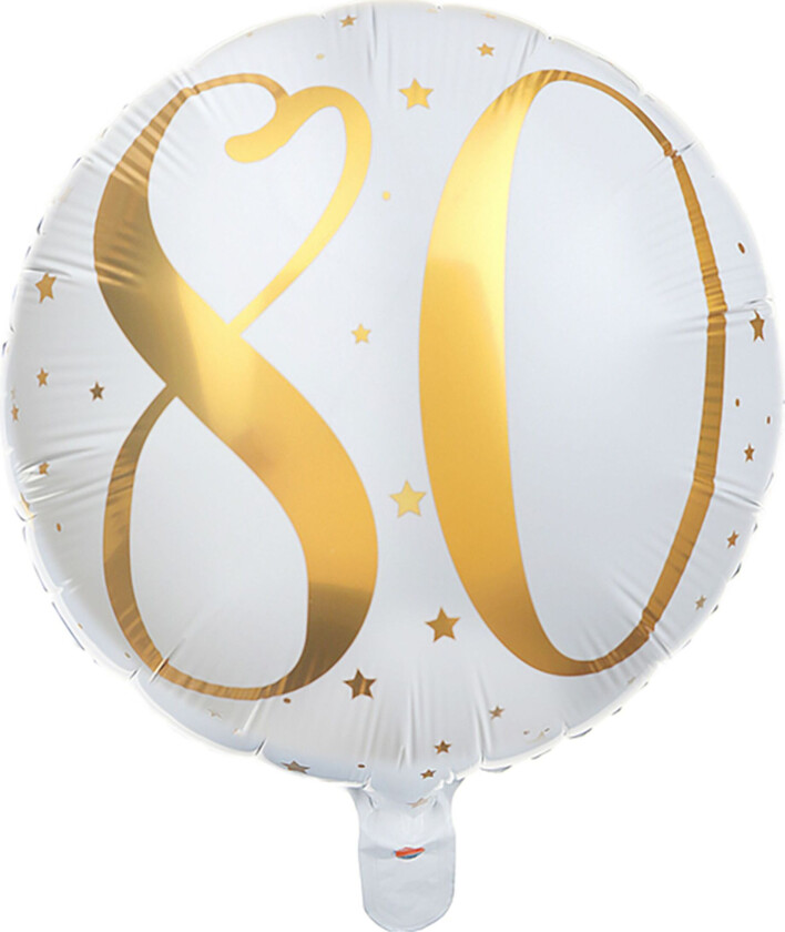 Folieballong Tall Hvit/Gull - Tallet 80
