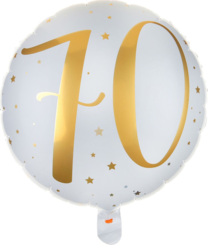 Folieballong Tall Hvit/Gull - Tallet 70