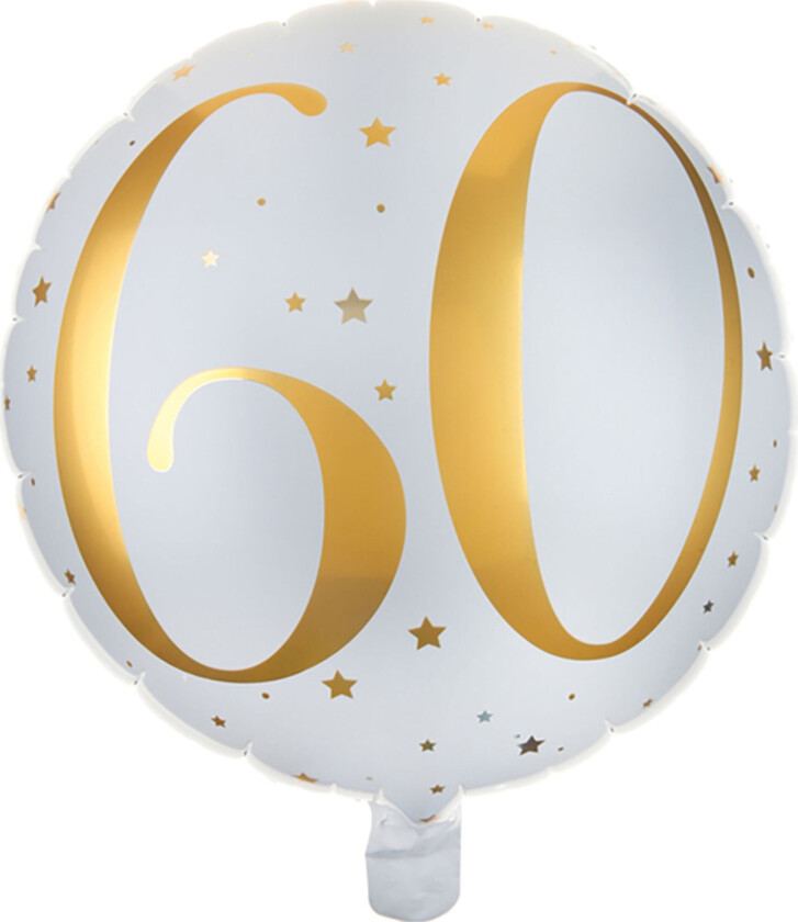 Folieballong Tall Hvit/Gull - Tallet 60