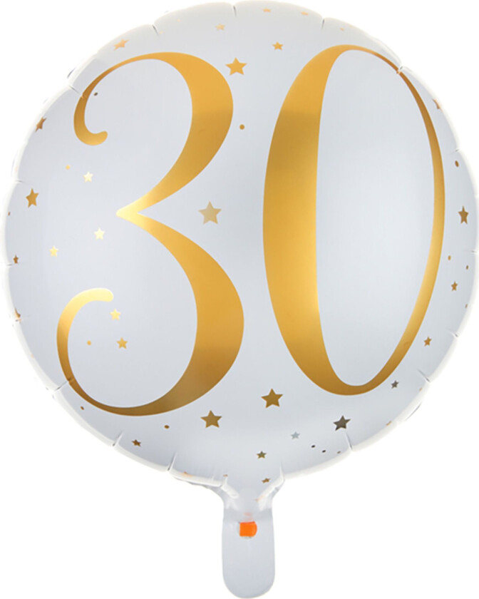 Folieballong Tall Hvit/Gull - Tallet 30