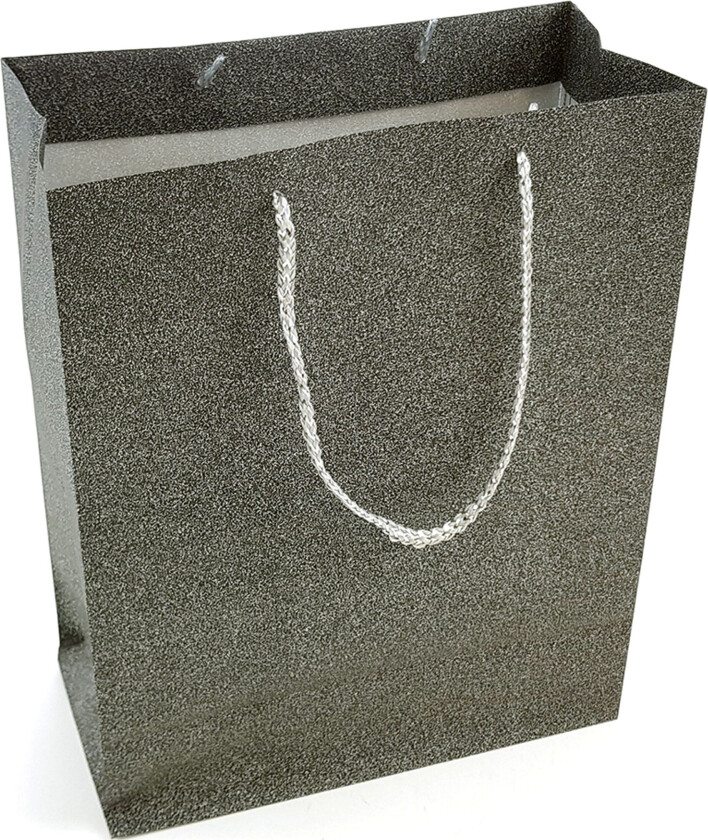 Gavepose Svart Glitter - Large