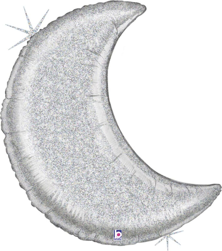 Folieballong Glitter Moon - Sølv