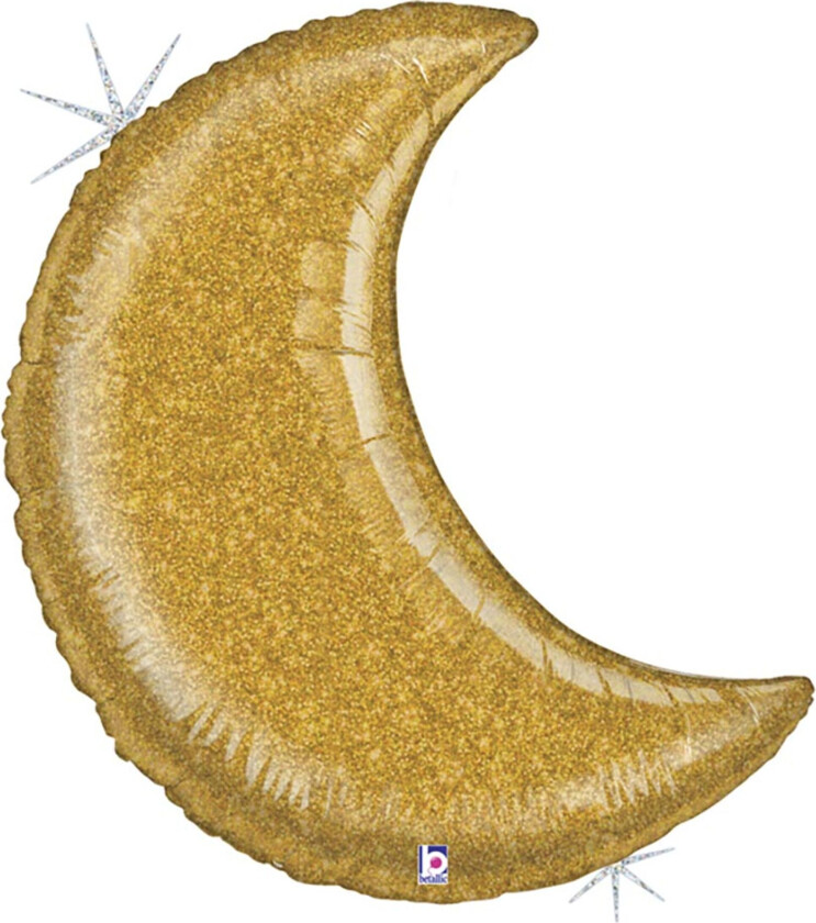 Folieballong Glitter Moon - Gull