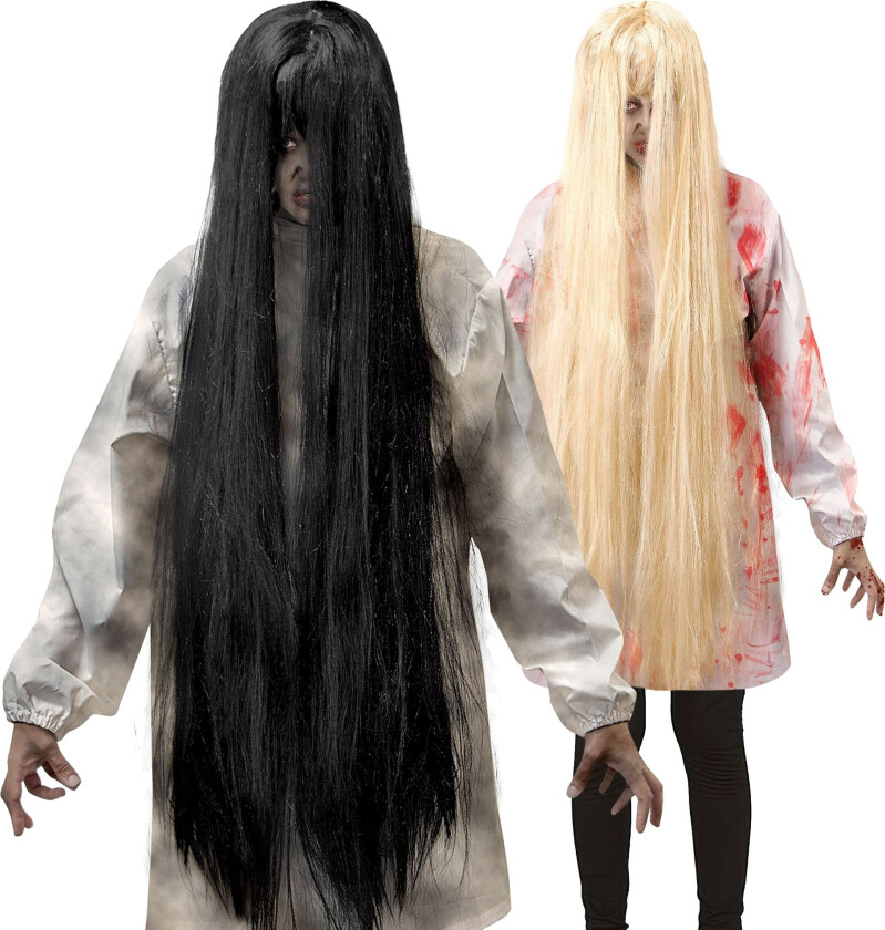 Skrekkjente Lang Parykk - Sort