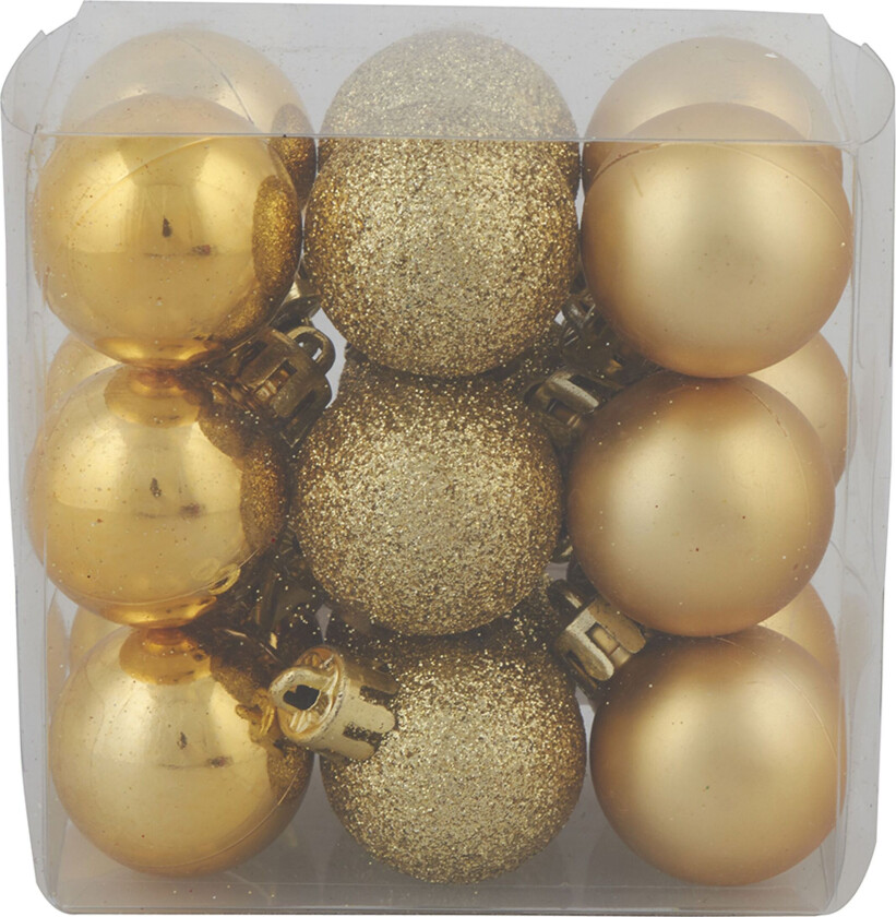 Juletrekuler Runde Gull - 18-pakning