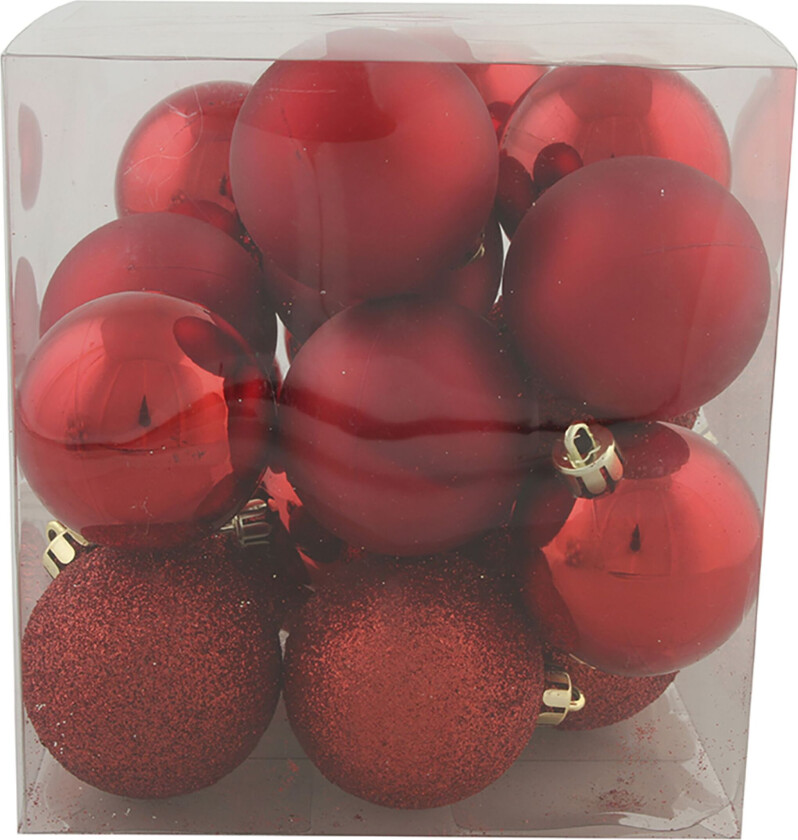 Julekuler Runde Røde - 20-pakning.