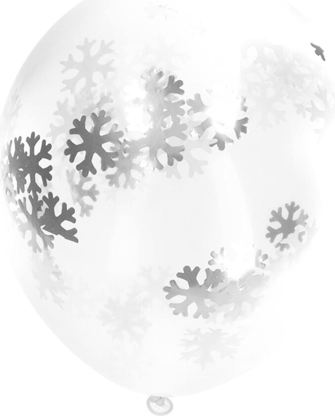 Konfettiballonger Snøkrystaller Sølv