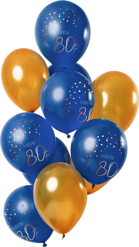 Lateksballonger Happy 80th True Blue - 12-pakning