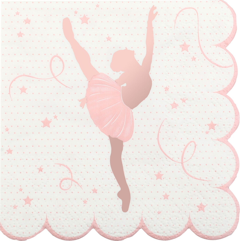 Servietter Ballerina Rosa/Hvit