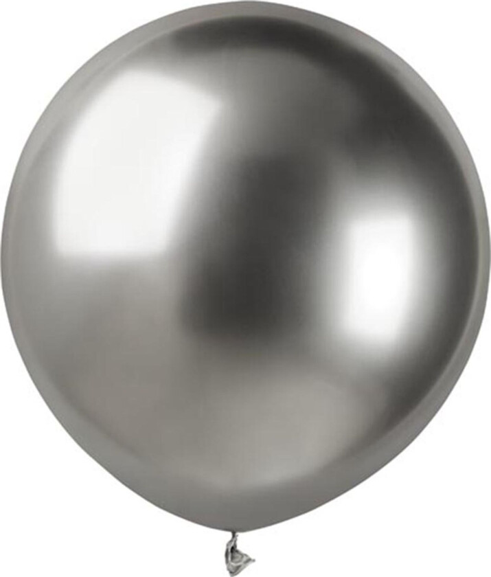 Ballonger Krom Sølv Store - 10-pakning