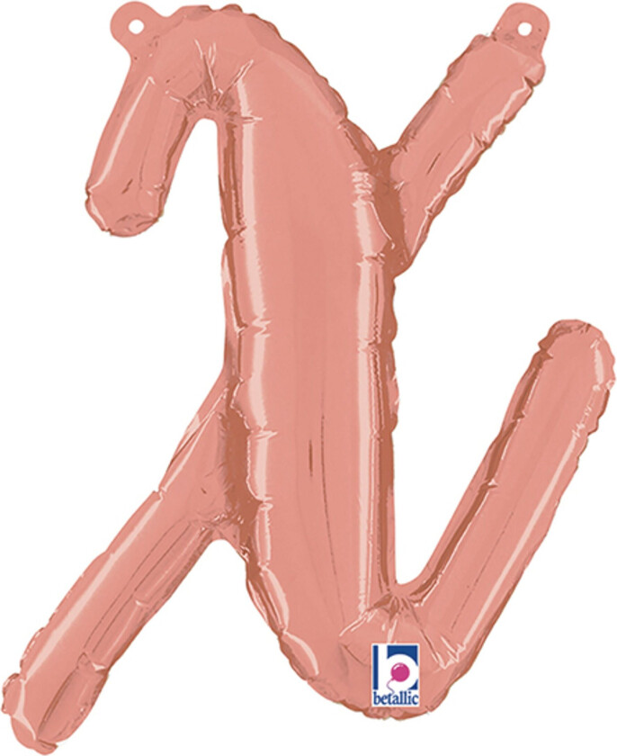 Bokstavballong Script Roségull - Bokstav X