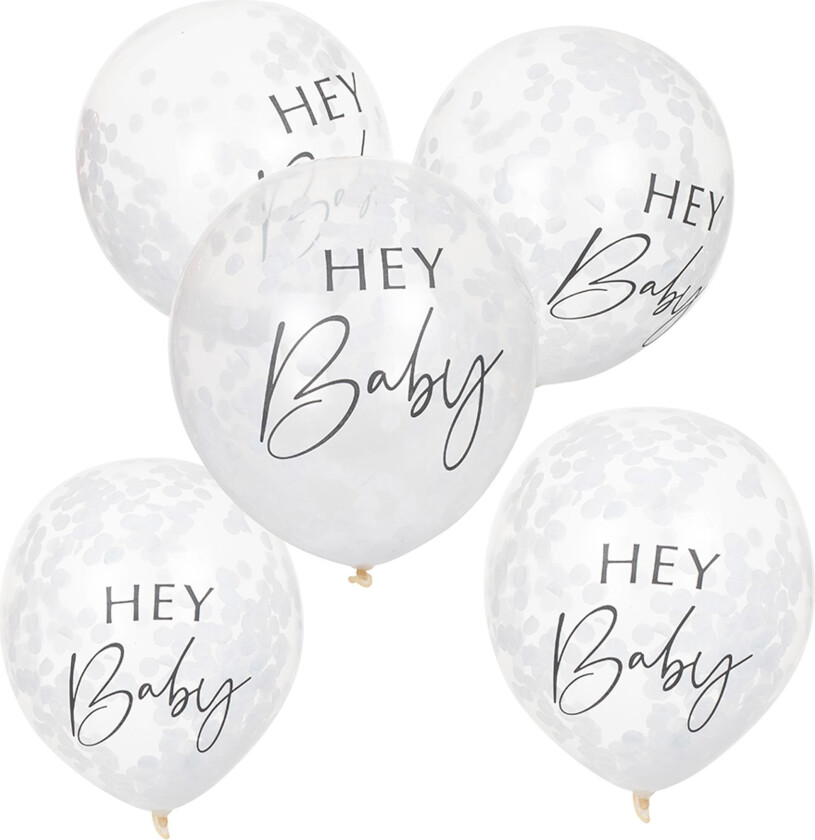 Lateksballonger Hey Baby - 5-pakning