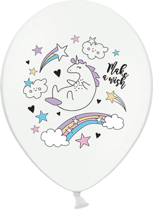 Ballonger Unicorn Pastell - 6-pakning