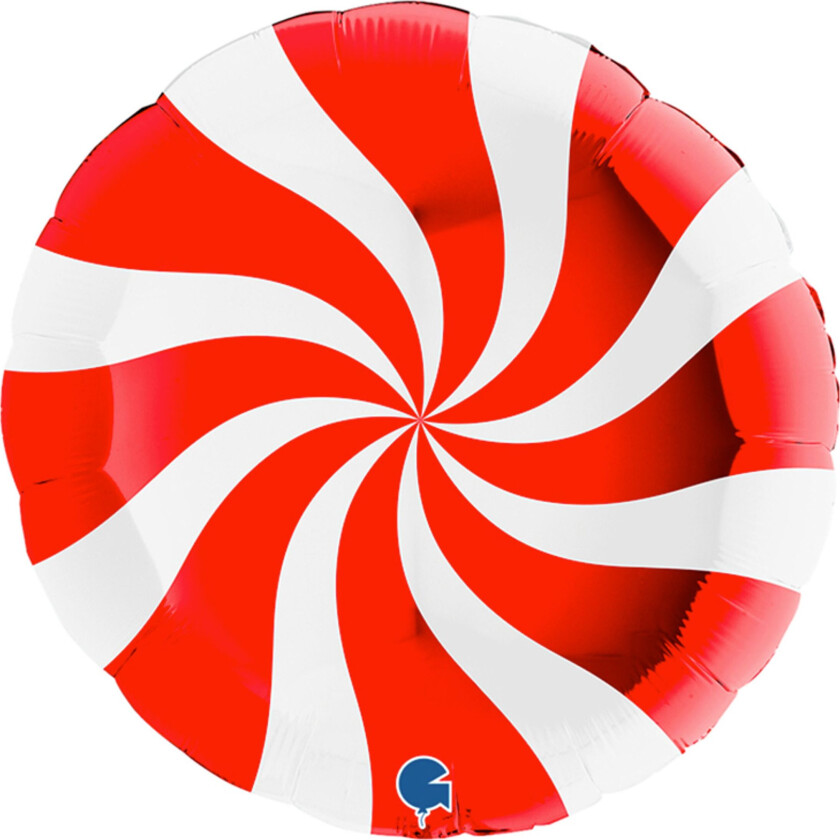 Folieballong Swirly Hvit-Rød - 1-pakning