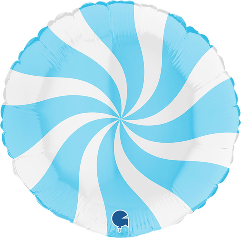 Folieballong Swirly Hvit/Lyseblå - 45 cm