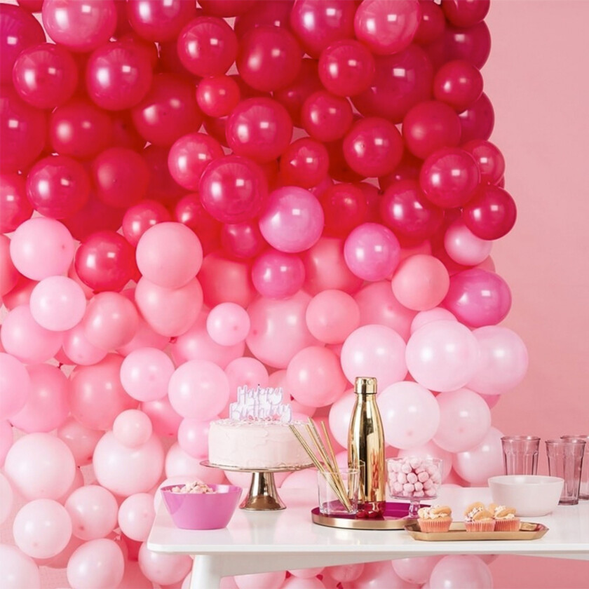 Ballongvegg Utdrikningslag Rosa/Hvit