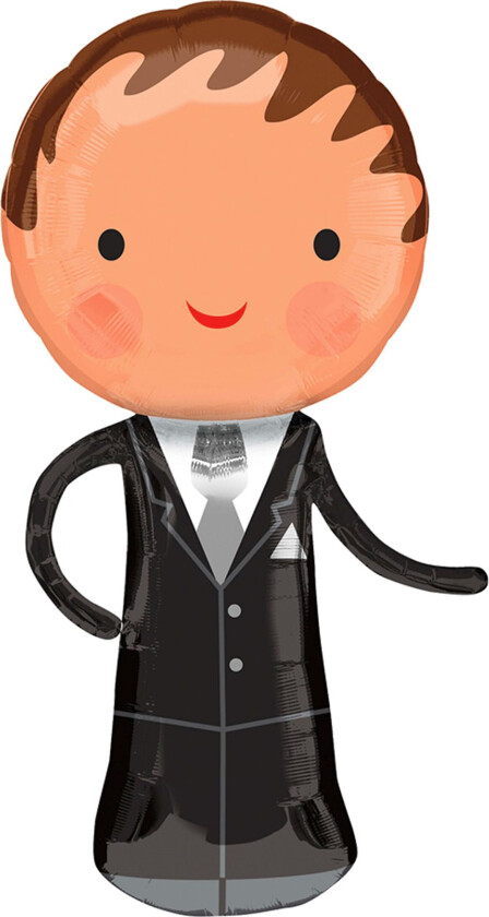 Folieballong Brudgom Shape - 1-pakning